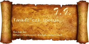 Tankóczi Ibolya névjegykártya